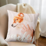 Modern Playful Simple Elegant Chic Pet Photo Cushion<br><div class="desc">This simple and classic design is composed of serif typography and add a custom photo of your pet.</div>