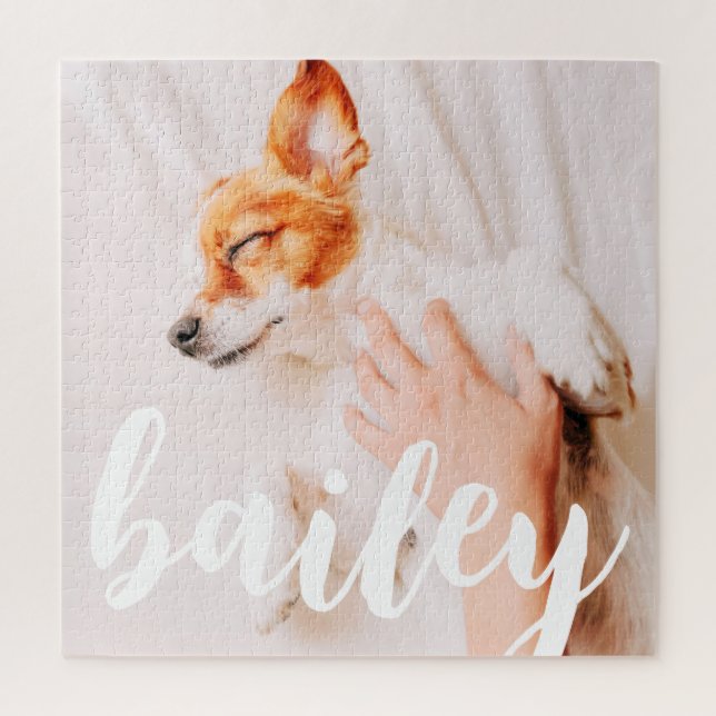 Modern Playful Simple Elegant Chic Pet Photo Jigsaw Puzzle (Vertical)