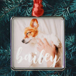Modern Playful Simple Elegant Chic Pet Photo Metal Tree Decoration<br><div class="desc">This simple and classic design is composed of serif typography and add a custom photo of your pet.</div>