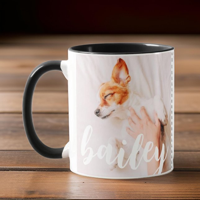 Modern Playful Simple Elegant Chic Pet Photo Mug (Creator Uploaded)