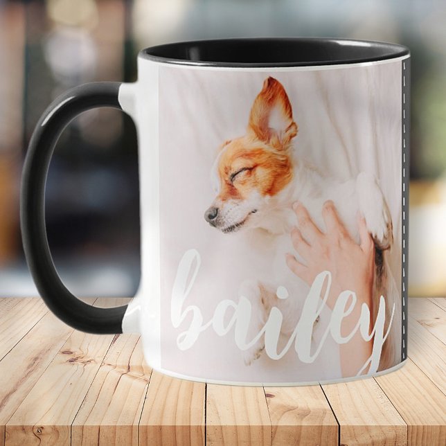 Modern Playful Simple Elegant Chic Pet Photo Mug (Creator Uploaded)