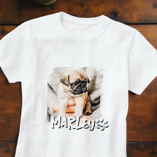 Modern Playful Simple Grunge Custom Pet Photo T-Shirt