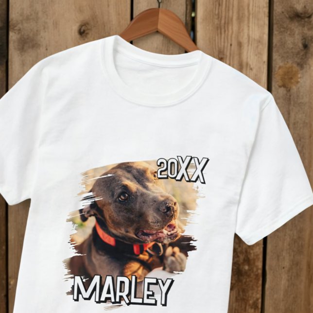 Modern Playful Simple Grunge Custom Pet Photo T-Shirt (Creator Uploaded)