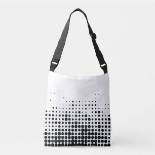 Modern, playful, urban geometric circle pattern crossbody bag