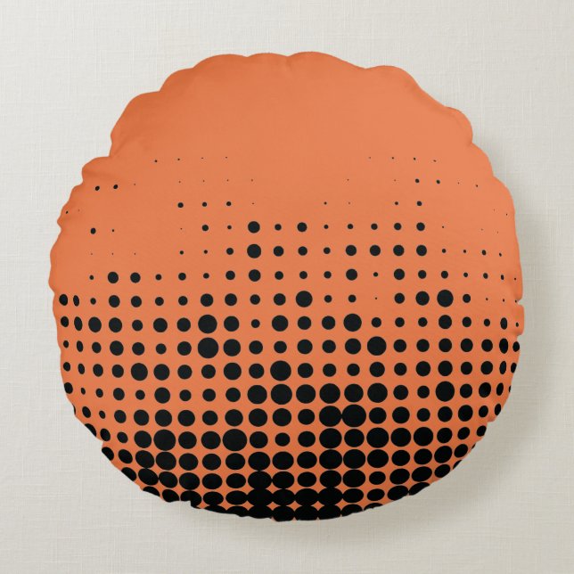 Modern, playful, urban geometric circle pattern round cushion (Front)