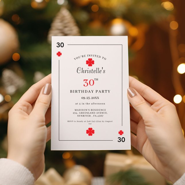 Modern Playing Card Playing Card 30th Birthday (Creator Uploaded)