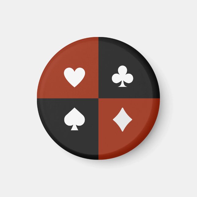 Modern Playing Card Suit Poker & Bridge gift Magnet (Front)