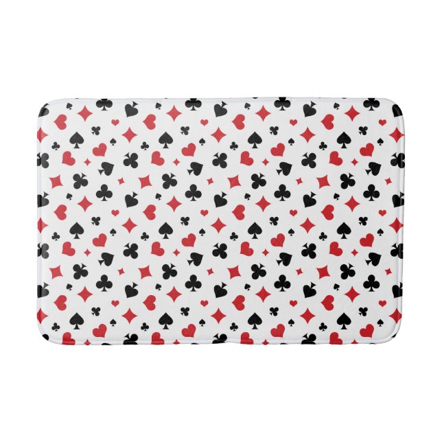 Modern Playing Card Suits Pattern Bath Mat (Front)