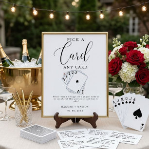 Modern Playing Cards Wedding Guest book Sign