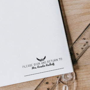 Modern Please Sign and Return Custom Teacher Rubber Stamp