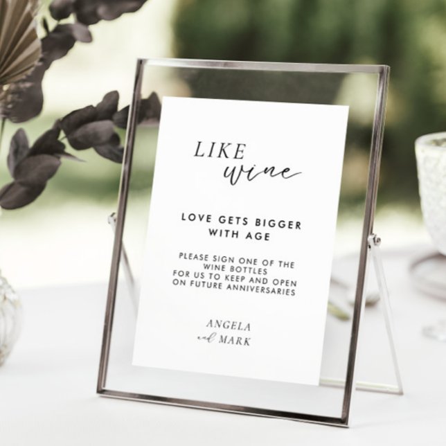 Modern Please Sign Our Wine Bottle Wedding Sign (Creator Uploaded)