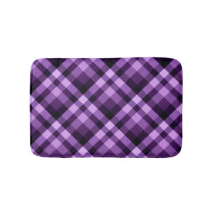 Modern Plum Purple Plaid Pattern Small Bath Mat