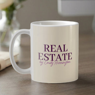 Modern Plum Real Estate Agent Coffee Mug