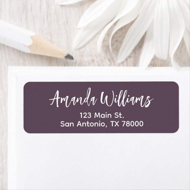 Modern Plum Script Return Address (Insitu)