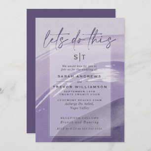 Modern Plum Watercolor Strokes Invitation