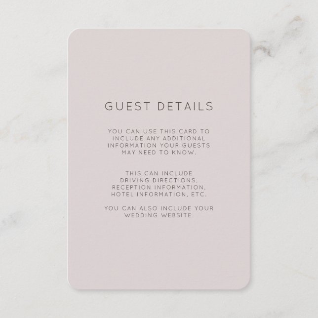 Modern Plum Wedding Guest Details Enclosure Card (Front)