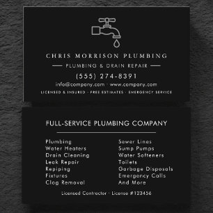 Modern Plumber Plumbing Company Business Card