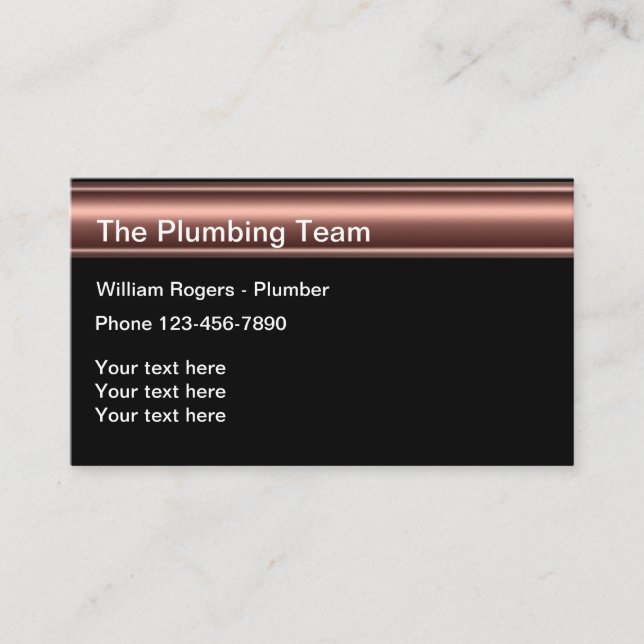 Modern Plumbing Business Card (Front)