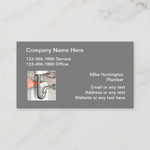 Modern Plumbing Service Business Cards For Plumber