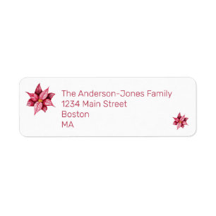 Modern Poinsettia Floral Return Address