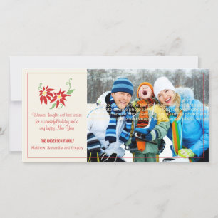 Modern Poinsettia Holiday Photocard Card