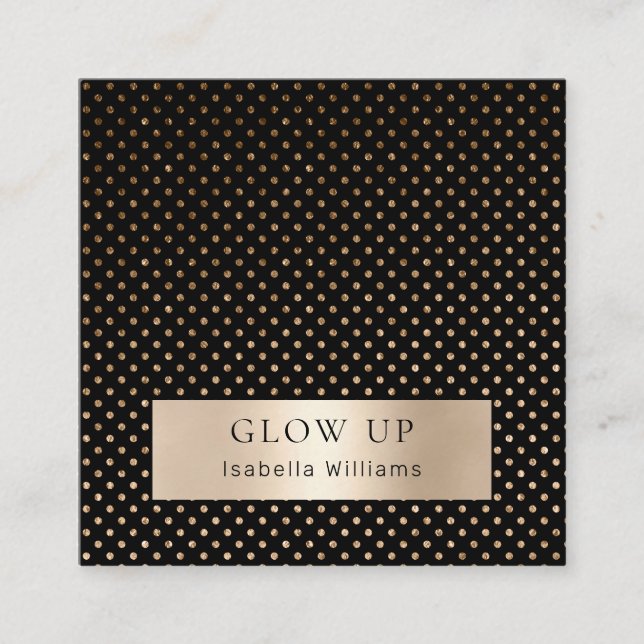 Modern points Black Gold (imitation) Business Card (Front)