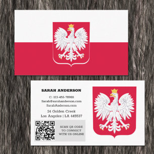 Modern Poland, Business Card, Polish Flag /QR Code Business Card