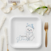 Modern Polar Bear Winter Baby Shower