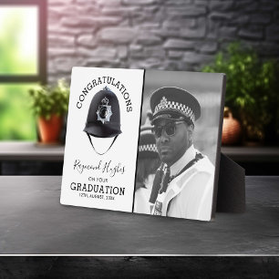 Modern Police Officer Graduation Photo Plaque