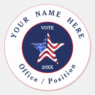Modern Political Presidential Campaign Classic Round Sticker
