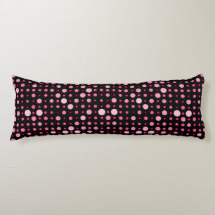 Modern Polka Dot 01.Pink Black BG Body Cushion