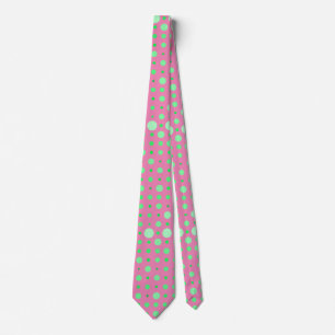 Modern Polka Dot 02.Green. Pink BG Tie
