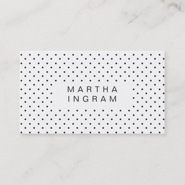 Modern Polka Dot Design Business Card (Front)
