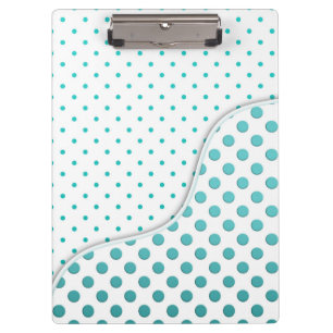 Modern Polka Dot Design Turquoise White Clipboard
