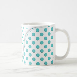 Modern Polka Dot Design Turquoise White Coffee Mug