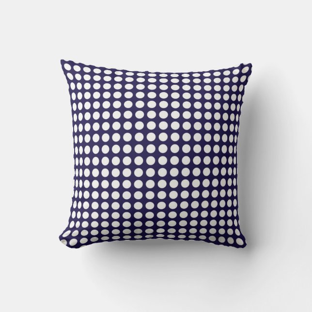 Modern Polka Dot Pattern Cobalt Blue Cushion (Front)