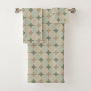 Modern Polka Dot Print bath towel set