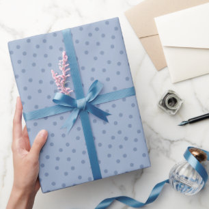 Modern Polka Dots 2 on Light Blue Wrapping Paper