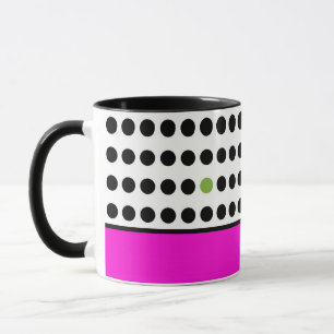 Modern Polka Dots and Pink Colour Block Mug