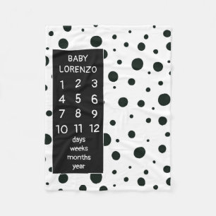 Modern Polka Dots Baby Milestone Blanket