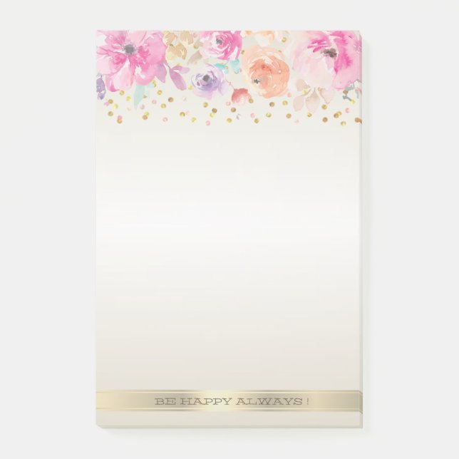 Modern Polka Dots,Confetti,Flowers -Personalised Post-it Notes (Front)