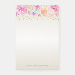 Modern Polka Dots,Confetti,Flowers -Personalised Post-it Notes