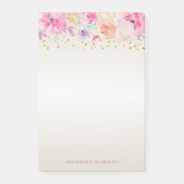Modern Polka Dots,Confetti,Flowers -Personalised Post-it Notes (Front)