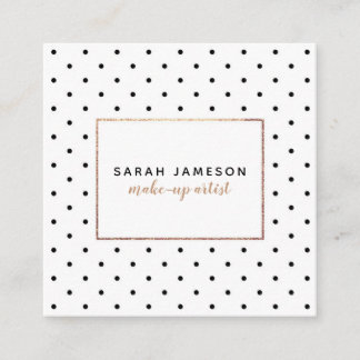 Modern Polka Dots Make-up Fashion Beauty Square Business Card