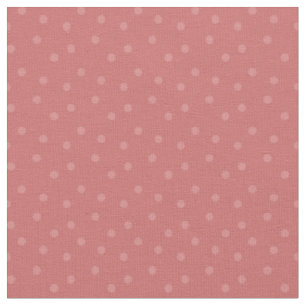 Modern Polka Dots on Dark Coral Fabric