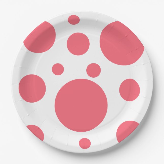 Modern Polka Dots Pattern  Paper Plate (Front)