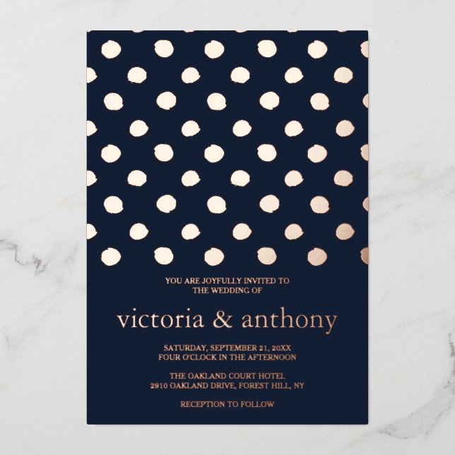 Modern Polka Dots Wedding Real (Front)