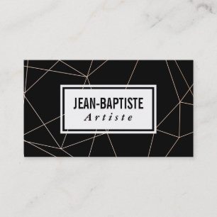 Modern   Poly Shapes Abstract Black Background Business Card