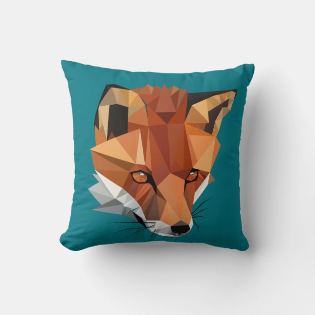 Modern Polygon Fox Custom Cushion (Front)