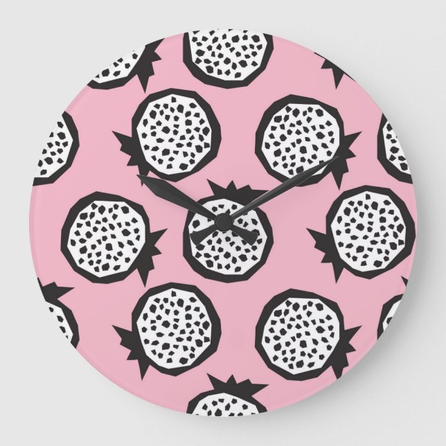 Modern Pomegranate: Abstract Seamless Style Large Clock (Front)